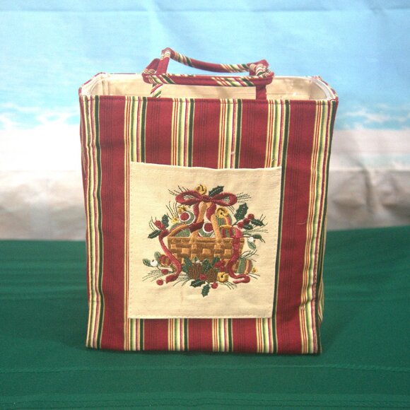 Longaberger 2005 Holiday Stripe Gift / Tote Bag - Picture 1 of 4